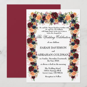 Cartes d'invitation de mariage juif traditionnelle