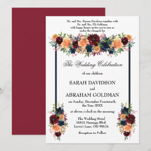 Cartes d'invitation de mariage juif traditionnelle