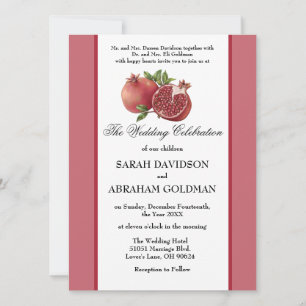Cartes d'invitation de mariage juif traditionnelle
