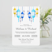 Cartes d'invitation de mariage Lanternes arabes mo (Debout devant)