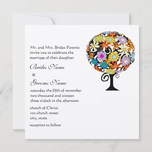 Cartes d'invitation de mariage Magical Forest Circ (Devant)