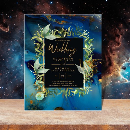 Cartes d'invitation de mariage Midnight Blue