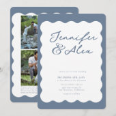 Cartes d'invitation de mariage minimaliste rétro a (Devant / Derrière)