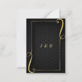 Cartes d'invitation de mariage modèle cadre or noi (Dos)