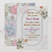 Cartes d'invitation de mariage modernes  (Devant / Derrière)