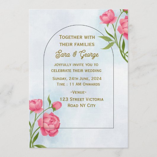 Cartes d'invitation de mariage modernes  (Devant)