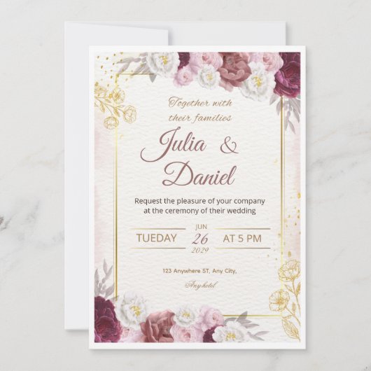 Cartes d'invitation de mariage modernes (Devant)