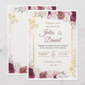 Cartes d'invitation de mariage modernes (Devant / Derrière)