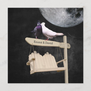 Cartes d'invitation de mariage Nuit de pleine lune