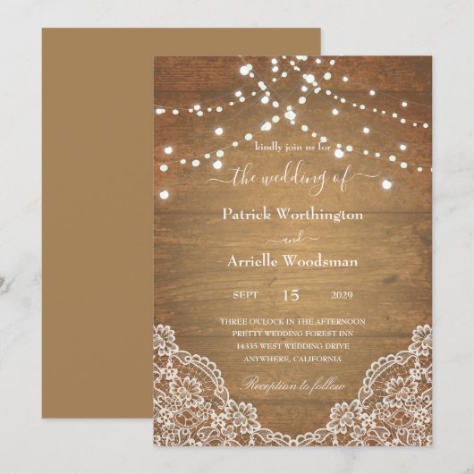 Cartes d'invitation de mariage occidentales (Devant / Derrière)