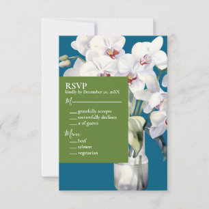 Cartes d'invitation de mariage Océan Bleu Orchidée