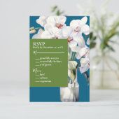 Cartes d'invitation de mariage Océan Bleu Orchidée (Debout devant)