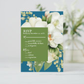 Cartes d'invitation de mariage Océan Bleu Orchidée (Debout devant)