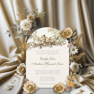 Cartes d'invitation de mariage oiseaux de l'amour
