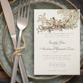 Cartes d'invitation de mariage oiseaux de l'amour