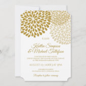 Cartes d'invitation de mariage Or & Champagne | Fl (Devant)