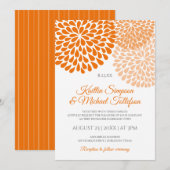 Cartes d'invitation de mariage orange et pêche | F (Devant / Derrière)