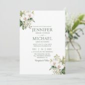 Cartes d'invitation de mariage Orchidées blanches (Debout devant)