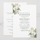Cartes d'invitation de mariage Orchidées blanches (Devant / Derrière)