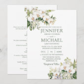Cartes d'invitation de mariage Orchidées blanches (Devant / Derrière)