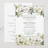 Cartes d'invitation de mariage Orchidées blanches (Devant / Derrière)
