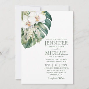 Cartes d'invitation de mariage Orchidées blanches