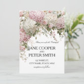 Cartes d'invitation de mariage pastel hydrangeas e (Debout devant)