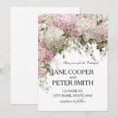 Cartes d'invitation de mariage pastel hydrangeas e (Devant / Derrière)