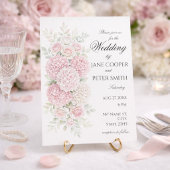 Cartes d'invitation de mariage pastel hydrangeas e