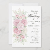 Cartes d'invitation de mariage pastel hydrangeas e (Devant)