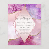 Cartes d'invitation de mariage Pink AGATE scintill (Devant)
