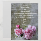 Cartes d'invitation de mariage Pivoine élégante (Devant / Derrière)