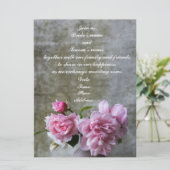 Cartes d'invitation de mariage Pivoine gracieuse (Debout devant)