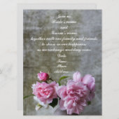 Cartes d'invitation de mariage Pivoine gracieuse (Devant / Derrière)