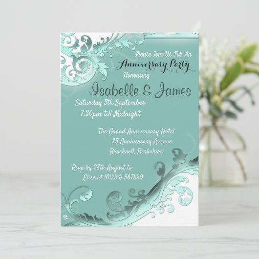 Cartes d'invitation de mariage pour anniversaire d (Debout devant)