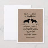 Cartes d'invitation de mariage pour Border Collies (Devant / Derrière)