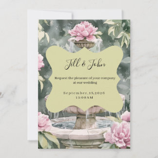 Cartes d'invitation de mariage pour fontaine de ja