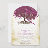 Cartes d'invitation de mariage pour l'arbre à feui (Devant)