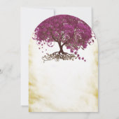 Cartes d'invitation de mariage pour l'arbre à feui (Dos)