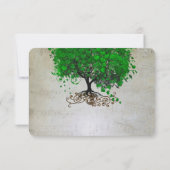 Cartes d'invitation de mariage pour l'arbre à feui (Dos)