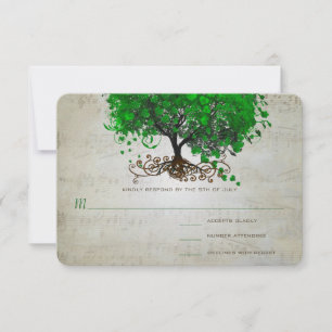 Cartes d'invitation de mariage pour l'arbre à feui
