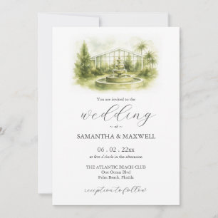 Cartes d'invitation de mariage pour les jardins de