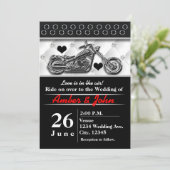 Cartes d'invitation de mariage pour motards (Debout devant)