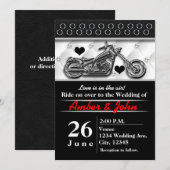 Cartes d'invitation de mariage pour motards (Devant / Derrière)