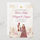 Cartes d'invitation de mariage Punjabi & Anand Kar (Devant / Derrière)