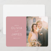 Cartes d'invitation de mariage rose romantique (Devant / Derrière)
