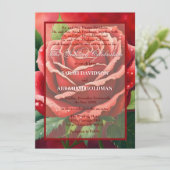 Cartes d'invitation de mariage Roses Rouges pour P (Debout devant)