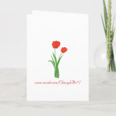 Cartes d'invitation de mariage rouge, tulipes (Dos)