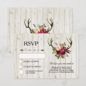 Cartes d'invitation de mariage RSVP Rustique avec  (Devant / Derrière)