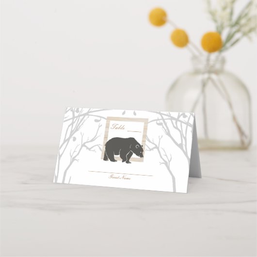 Cartes d'invitation de mariage Rustic Bear & Red P (Dos)